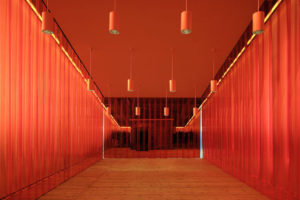 Cortina de lamas de PVC rojo OSA